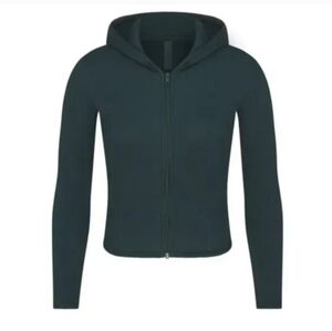 SKIMS Spruce Ribbed Zip-Up Cropped Hoodie- SOLD OUT ONLINE!!